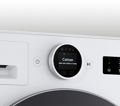 Muestra el display de la lavadora en detalle