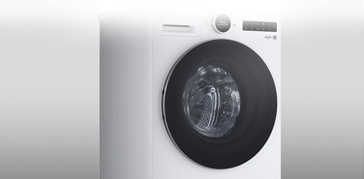 Lavadora sobre fondo blanco