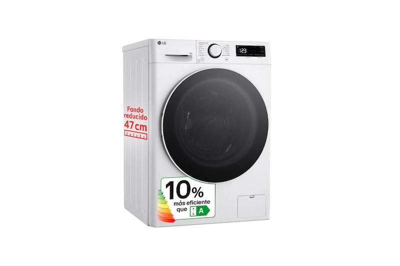LG Lavadora inteligente AI Direct Drive, Vapor, 8kg , 1200rpm Un 10% más eficiente que A, Serie fondo especial 500, F2WR5S08A0W