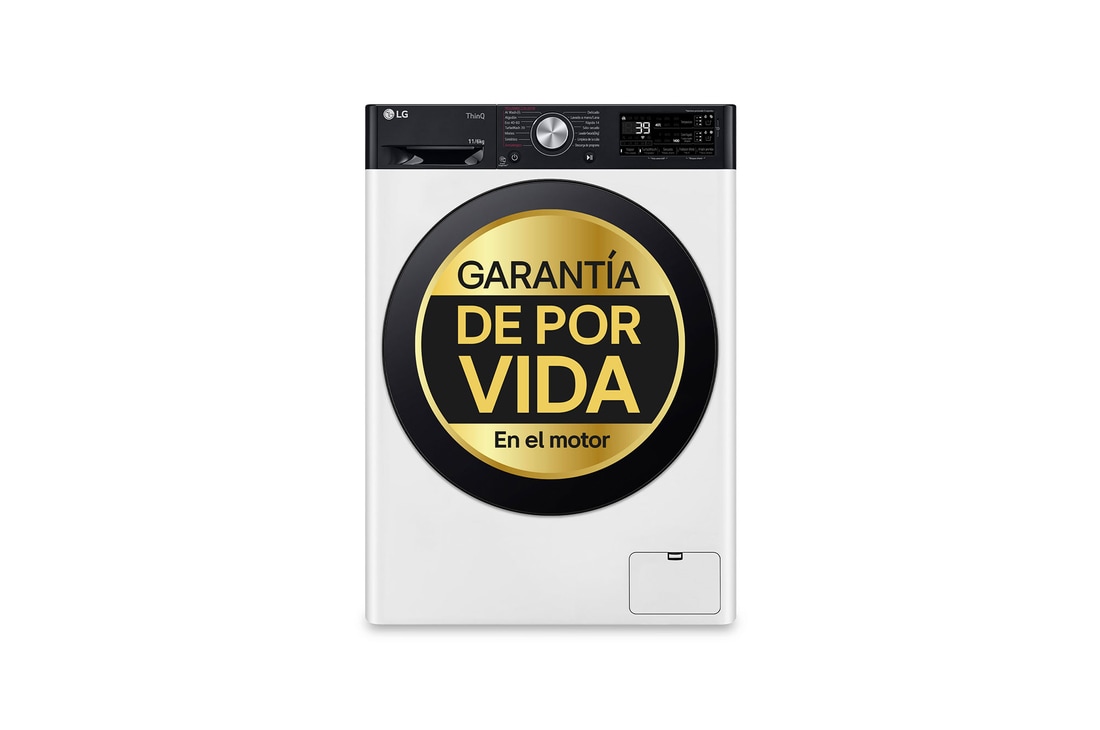 LG Lavasecadora inteligente AI Direct Drive<sup>TM</sup>, Turbowash 360º, Autodosificación 11/6kg, 1400rpm, Un 10% más eficiente que A(lavado) /D(secado) Blanca, Serie 750, F4DR7511AGW