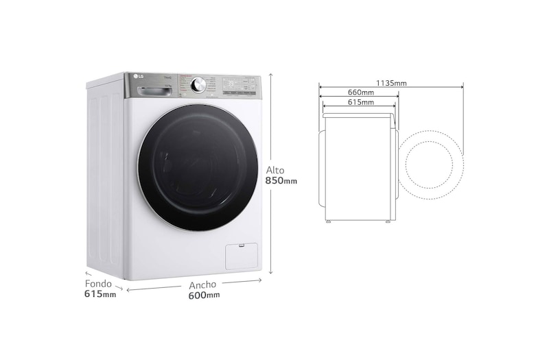 LG Lavasecadora inteligente AI Direct Drive™, Turbowash 360º, Autodosificación 13/7kg, 1400rpm, Un 10% más eficiente que A(lavado) /D(secado) Blanca, Serie 950, F4DR9513A2W