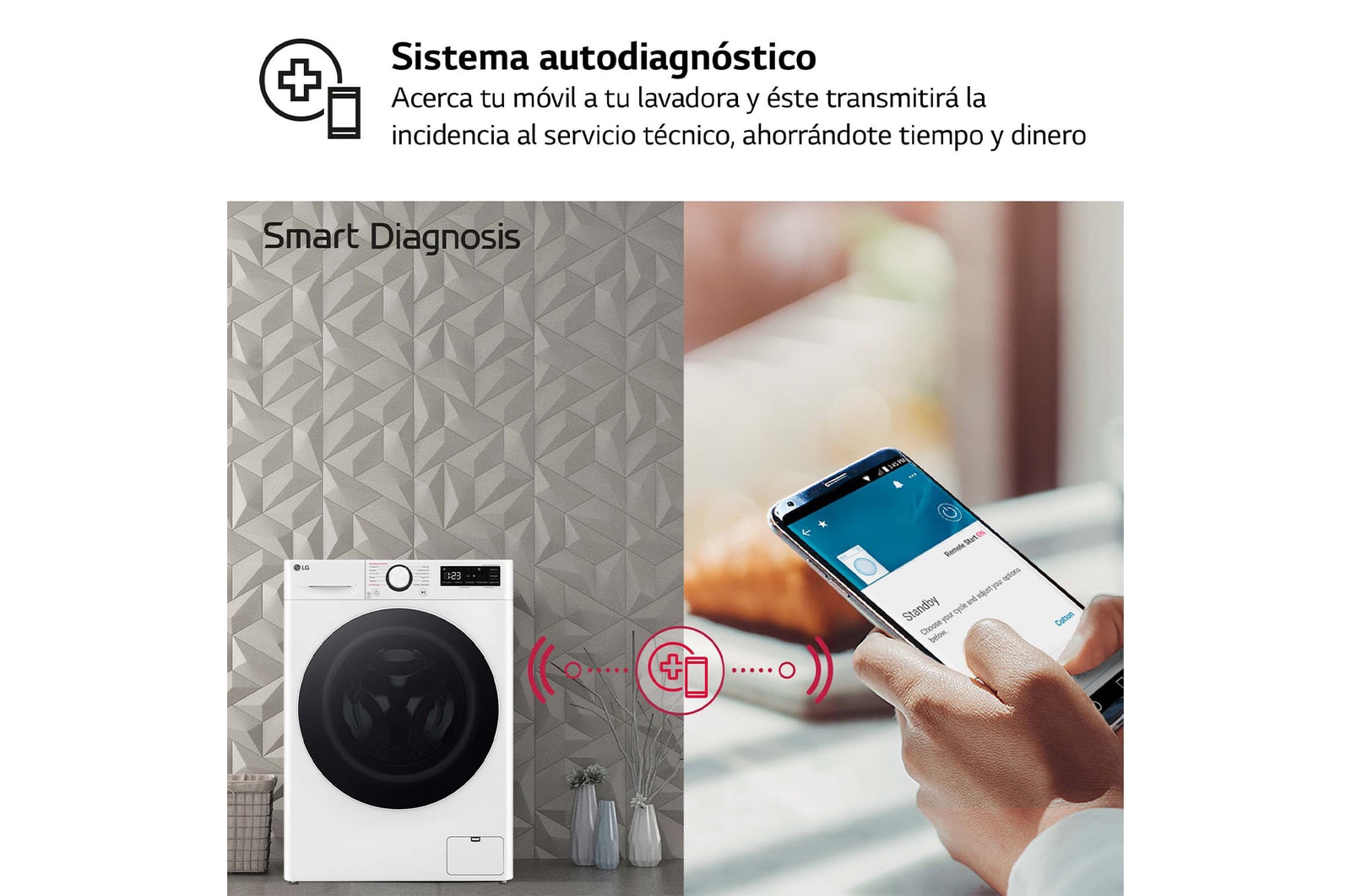 LG Lavadora inteligente AI Direct Drive. TurboWash 360º, Vapor, 9kg , 1400rpm Un 10% más eficiente que A, Serie 600, F4WR6009A0W