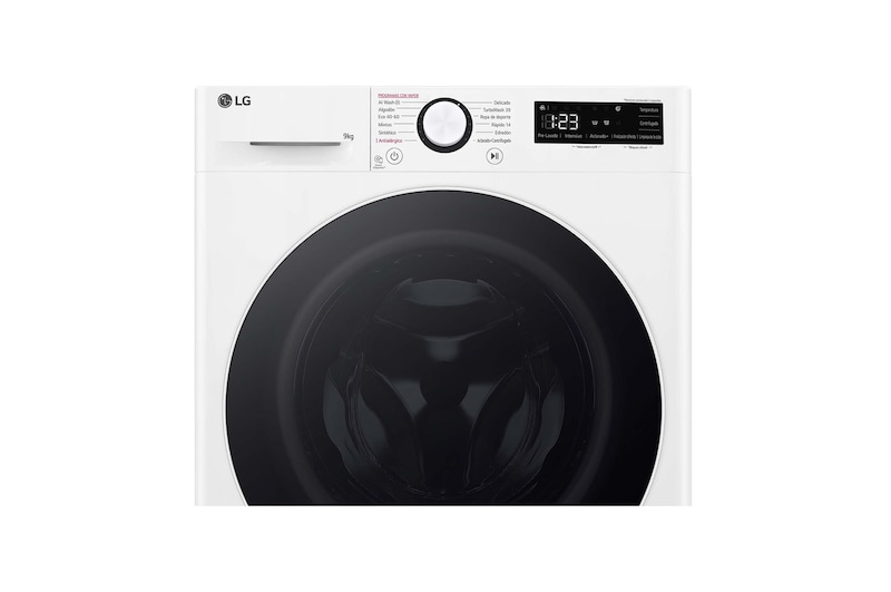 LG Lavadora inteligente AI Direct Drive. TurboWash 360º, Vapor, 9kg , 1400rpm Un 10% más eficiente que A, Serie 600, F4WR6009A0W
