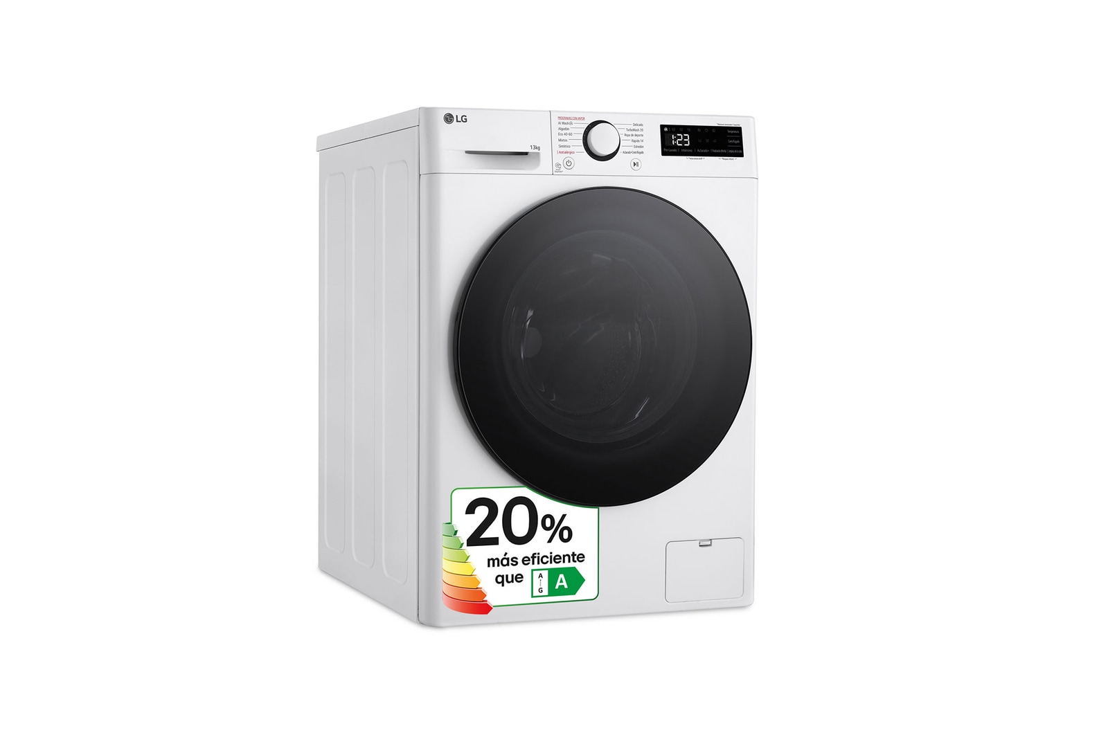 LG Lavadora inteligente AI Direct Drive. TurboWash 360º, Vapor, 13kg , 1400rpm Un 10% más eficiente que A, Serie 600, F4WR6013AGW