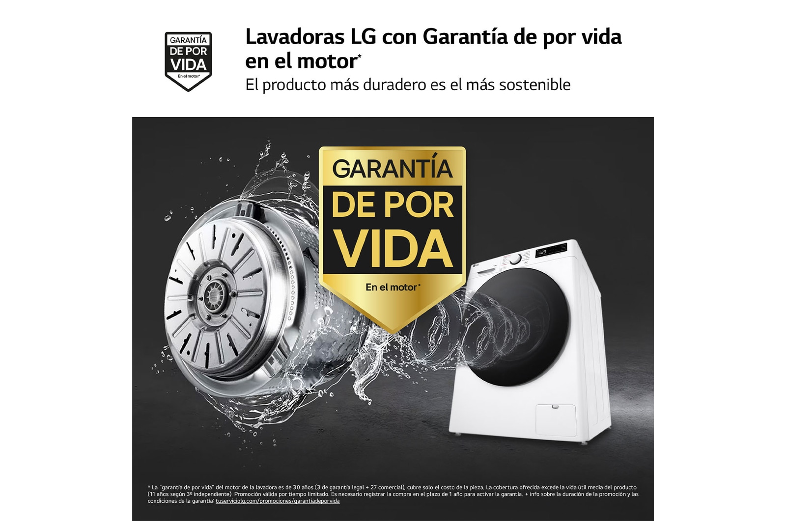 LG Lavadora inteligente AI Direct Drive. TurboWash 360º, Vapor, 13kg , 1400rpm Un 10% más eficiente que A, Serie 600, F4WR6013AGW