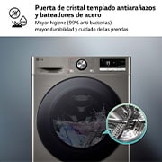 LG Lavadora inteligente AI Direct Drive. TurboWash 360º, Vapor+,  10kg ,  1400rpm Un 10% más eficiente que A, Serie 700, F4WR7010AGS