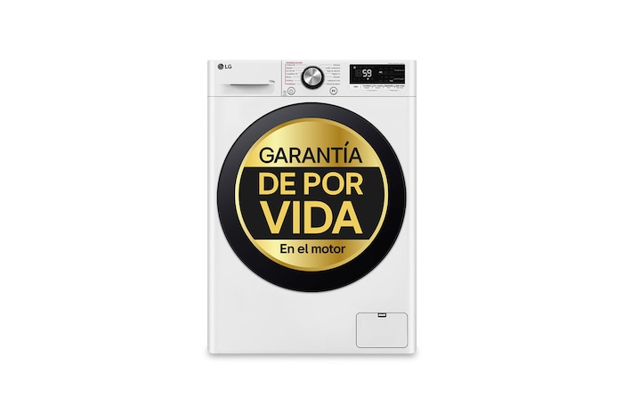 Vista frontal de Lavadora 10kg , 1400rpm Un 10% más eficiente que A, TurboWash 360º- Steam +, F4WR7010AGW