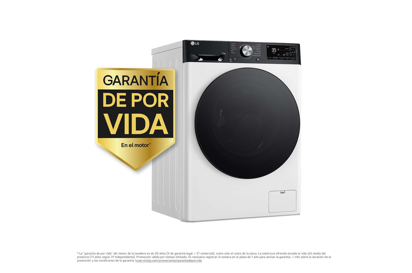 LG Lavadora 11kg , 1400rpm Un 10% más eficiente que A, TurboWash 360º- Dosificador automático detergente, F4WR7511AGH