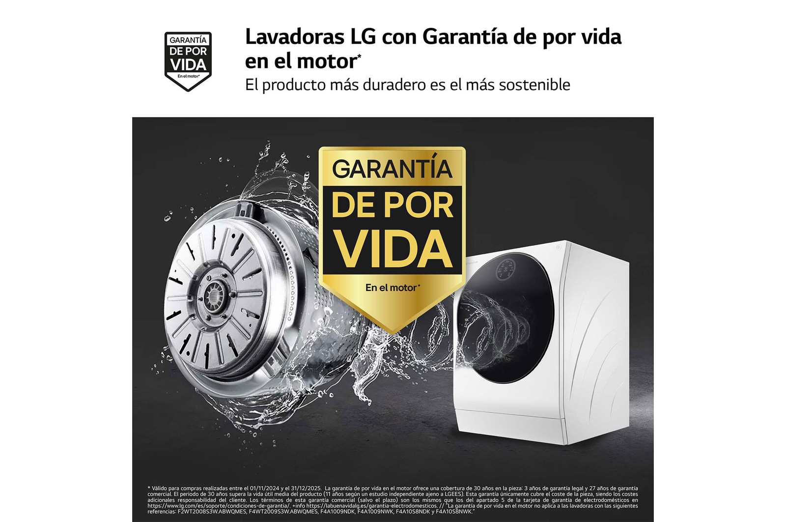 LG Lavasecadora LG SIGNATURE  con bomba de calor, Clase A lavado/A secado, 12kg lavado/7kg secado, 1.600 rpm, Blanca, LSWD100E