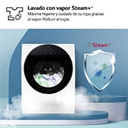 LG Lavasecadora LG SIGNATURE  con bomba de calor, Clase A lavado/A secado, 12kg lavado/7kg secado, 1.600 rpm, Blanca, LSWD100E