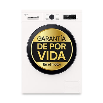Vista frontal de Lavasecadora Inverter | LG W4X1095NWK, Direct Drive, 6 Motion, 9/5kg, 1400rpm, Serie 140, Clasificación A (Lavado) / E (Secado), Blanca