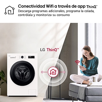LG Lavasecadora Inverter | LG W4X1095NWK, Direct Drive, 6 Motion, 9/5kg, 1400rpm, Serie 140, Clasificación A (Lavado) / E (Secado), Blanca, W4X1095NWK