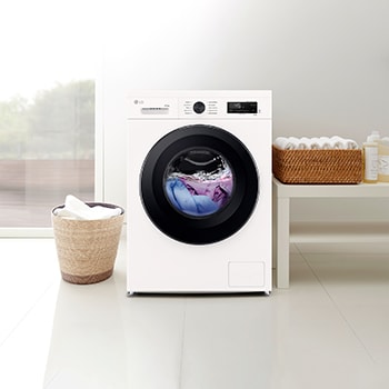 LG Lavasecadora Inverter | LG W4X1095NWK, Direct Drive, 6 Motion, 9/5kg, 1400rpm, Serie 140, Clasificación A (Lavado) / E (Secado), Blanca, W4X1095NWK