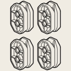 Ilustración de soportes de panel superior y medio