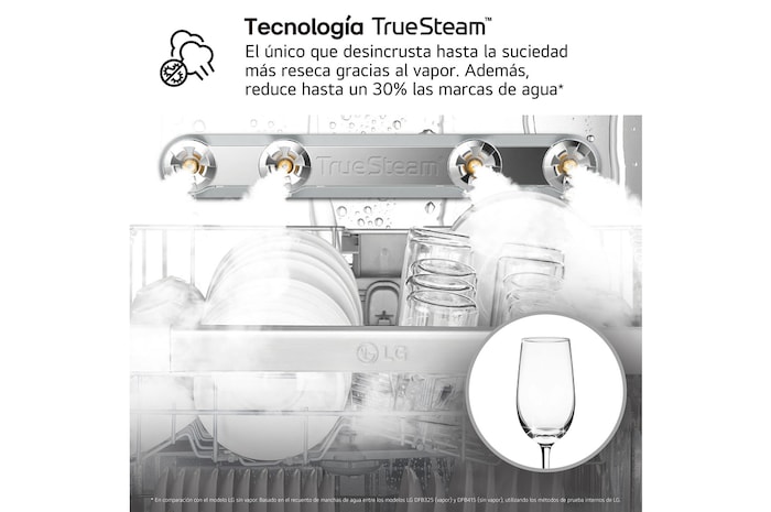 LG Lavavajillas Integrable, LG QuadWashᵀᴹ Steam, A, con lavado a vapor y tercera bandeja, DB375TXS