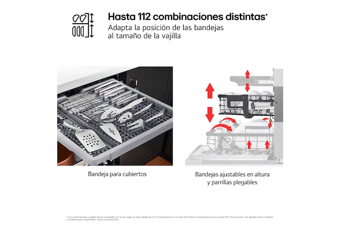 LG Lavavajillas Integrable, LG QuadWashᵀᴹ Steam, A, con lavado a vapor y tercera bandeja, DB375TXS