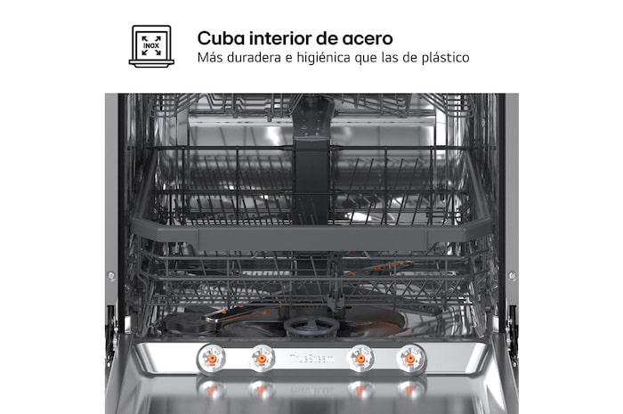 LG Lavavajillas Integrable, LG QuadWashᵀᴹ Steam, A, con lavado a vapor y tercera bandeja, DB375TXS