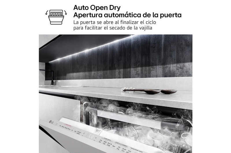 LG Lavavajillas Integrable, LG QuadWashᵀᴹ Steam, A, con lavado a vapor y tercera bandeja, DB375TXS