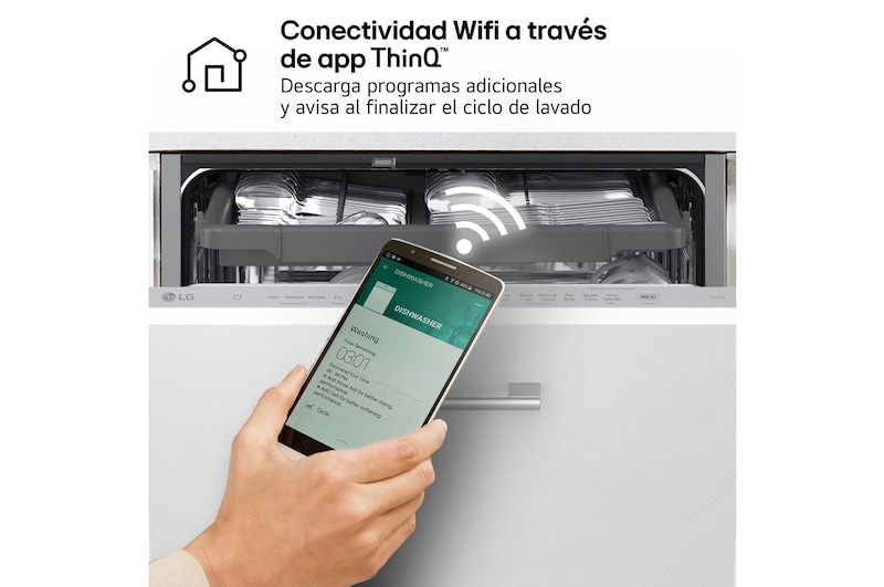 LG Lavavajillas Integrable, LG QuadWashᵀᴹ Steam, A, con lavado a vapor y tercera bandeja, DB375TXS