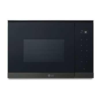 Vista frontal de Microondas con Grill | LG MG7Z2593B, 900W, integración total, 25 L, negro+acero negro