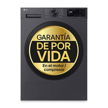Vista frontal de Outlet Secadora con Inteligencia artificial 9kg, B, con Bomba de calor Dual Inverter, Acero grafito mate antihuellas , Serie 500 RHX5009TBB.OBSEXC
