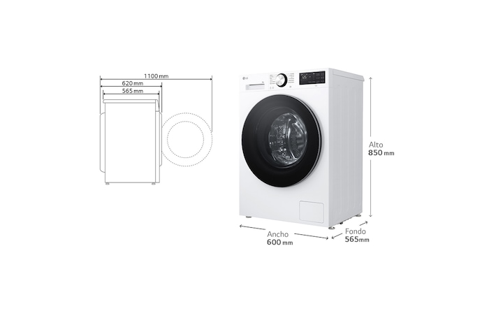 Front open view of LG front load washing machine