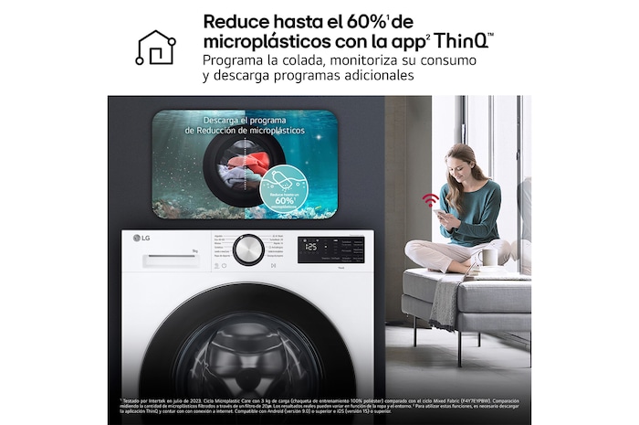 Right perspective view of of LG washer dryer combo