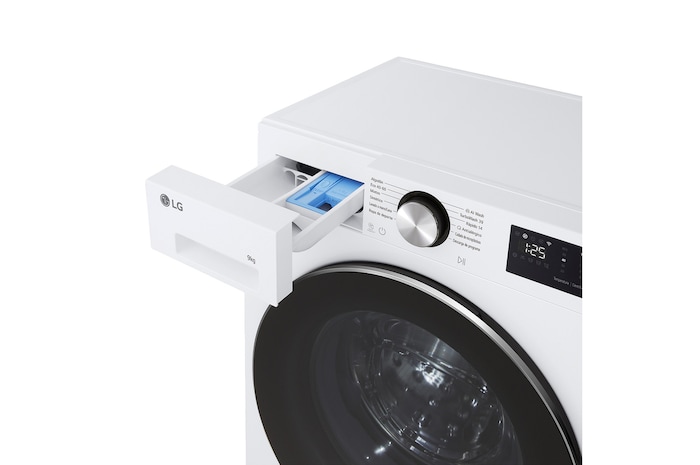 Side view of LG washer dryer combo