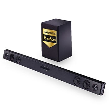 LG Barra de sonido Inteligente LG SQC2 con 300W de potencia y 2.1 canales. Sonido envolvente Dolby Digital con bajos potentes. Conectividad Bluetooth, USB y entrada óptica y App Android / iOS. Completa tu televisor con una barra de sonido con ajuste perfecto para TV de 43", SQC2