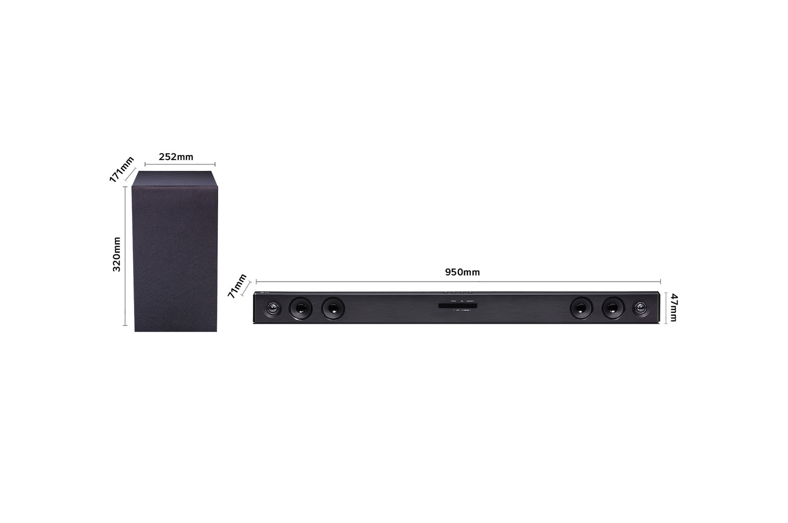 LG Barra de sonido Inteligente LG SQC2 con 300W de potencia y 2.1 canales. Sonido envolvente Dolby Digital con bajos potentes. Conectividad Bluetooth, USB y entrada óptica y App Android / iOS. Completa tu televisor con una barra de sonido con ajuste perfecto para TV de 43", SQC2