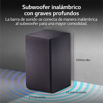 LG Barra de sonido Inteligente LG SQC2 con 300W de potencia y 2.1 canales. Sonido envolvente Dolby Digital con bajos potentes. Conectividad Bluetooth, USB y entrada óptica y App Android / iOS. Completa tu televisor con una barra de sonido con ajuste perfecto para TV de 43", SQC2