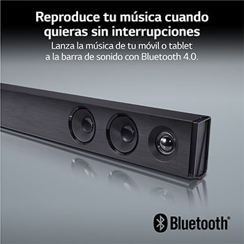 LG Barra de sonido Inteligente LG SQC2 con 300W de potencia y 2.1 canales. Sonido envolvente Dolby Digital con bajos potentes. Conectividad Bluetooth, USB y entrada óptica y App Android / iOS. Completa tu televisor con una barra de sonido con ajuste perfecto para TV de 43", SQC2