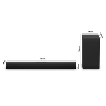 LG Barra de sonido para TV - LG S40T, Bluetooth, 300W, 2.1 Canales con subwoofer, Dolby Digital, DTS Digital Surround , Negro, S40T