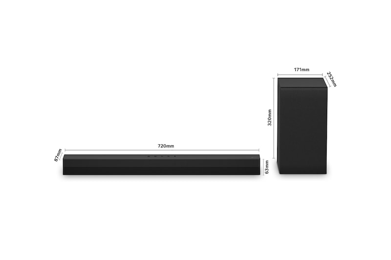 LG Barra de sonido para TV - LG S40T, Bluetooth, 300W, 2.1 Canales con subwoofer, Dolby Digital, DTS Digital Surround , Negro, S40T
