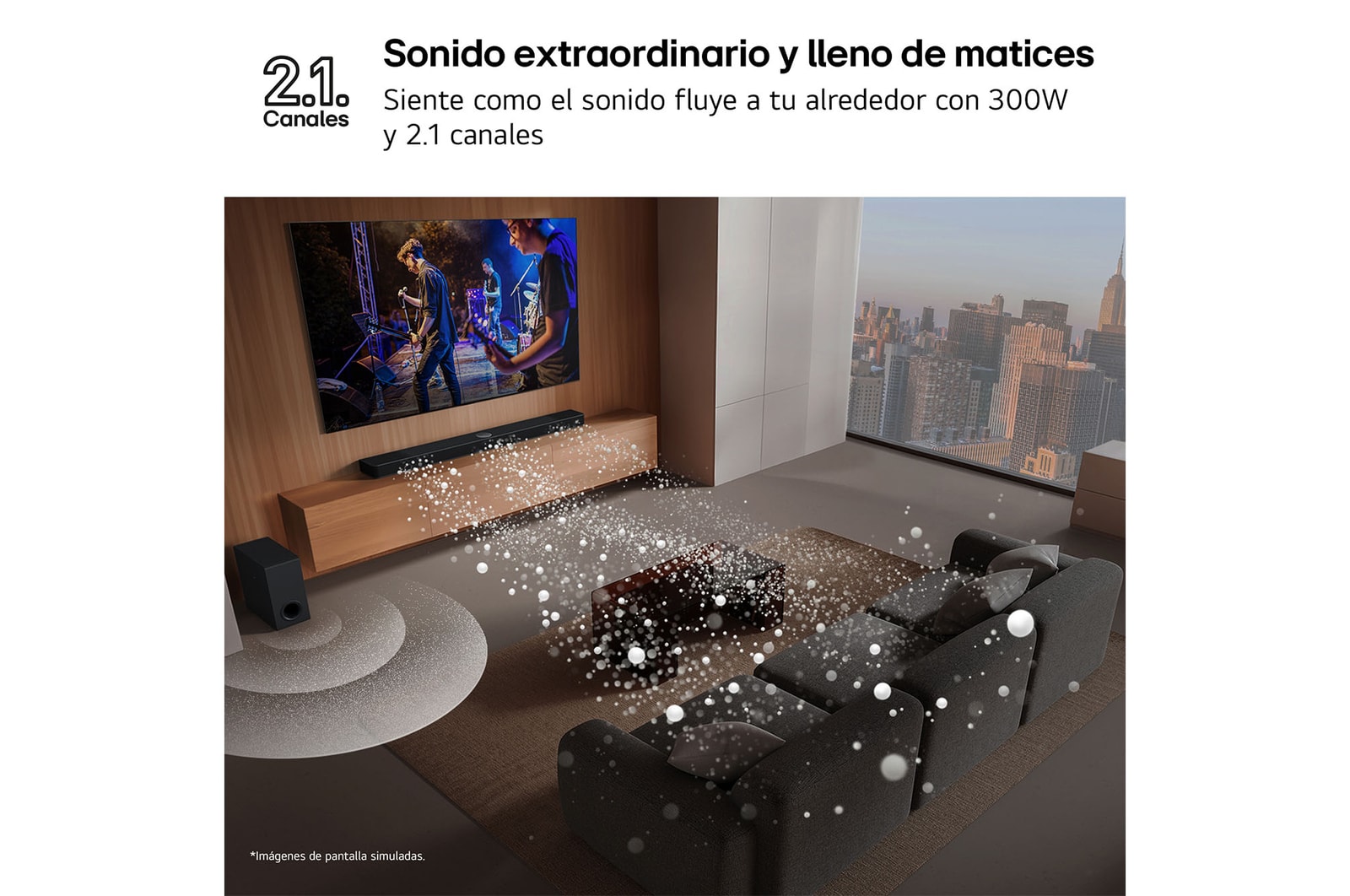 LG Barra de sonido para TV - LG S40T, Bluetooth, 300W, 2.1 Canales con subwoofer, Dolby Digital, DTS Digital Surround , Negro, S40T
