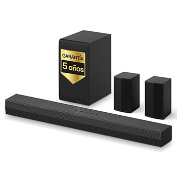 LG Barra de Sonido - LG S40TR, Bluetooth, 400W, 4.1 Canales con subwoofer, altavoces traseros para cine en casa, Dolby Digital, DTS Digital Surround , Negro, S40TR