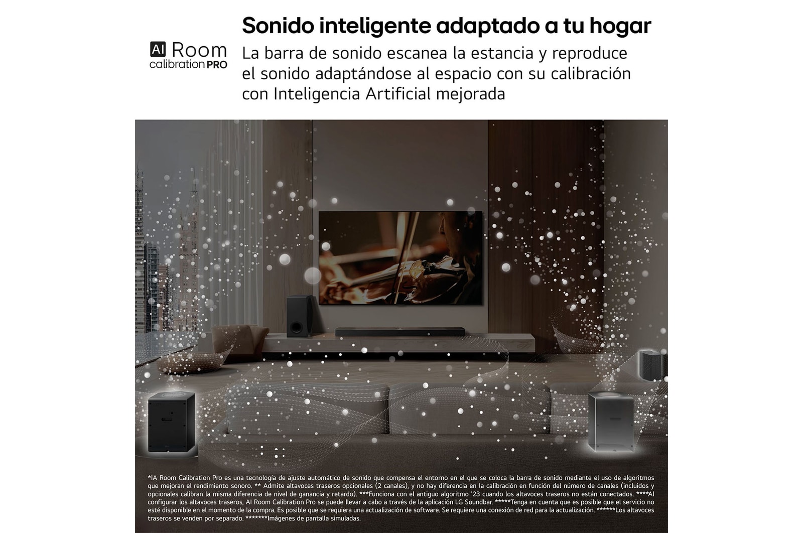 LG Barra de sonido para TV - LG S90TY, Bluetooth, 570W, 5.1.3 Canales con Subwoofer, Dolby Atmos, DTS:X, IA Ready, Negro, S90TY