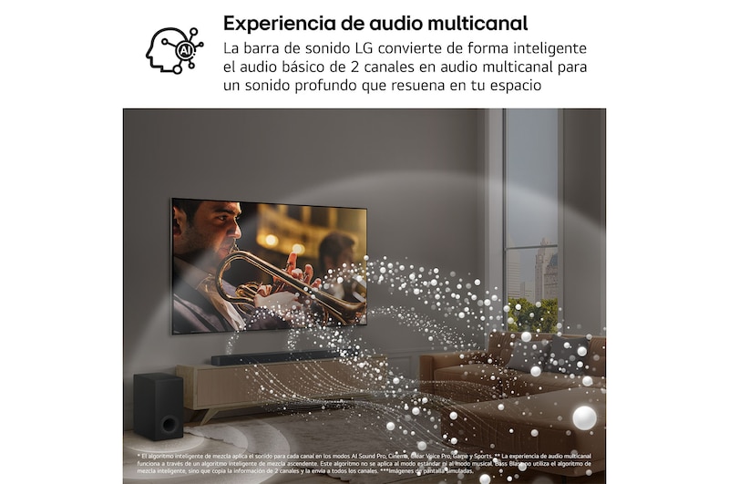 LG Barra de Sonido - LG S95TR, Bluetooth, 810W, 9.1.5 Canales con subwoofer, altavoces traseros para cine en casa, Dolby Atmos, DTS:X, IA Ready, Negro, S95TR