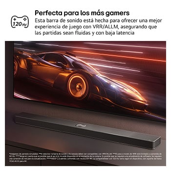 LG Barra de sonido para TV - LG SG10TY, Bluetooth, 420W, 3.1 Canales con Subwoofer, Dolby Atmos, DTS-X, IA Ready, Negro, SG10TY