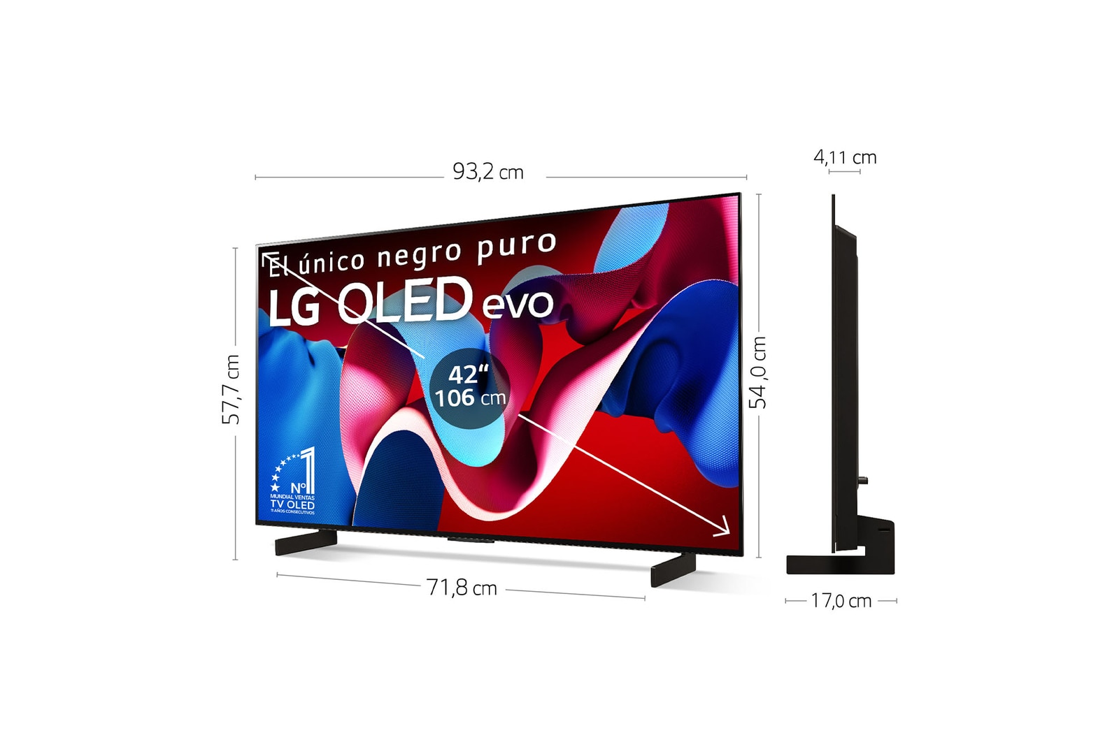 LG 42 pulgadas Smart TV LG OLED evo AI C4 4K 2024, OLED42C44LA