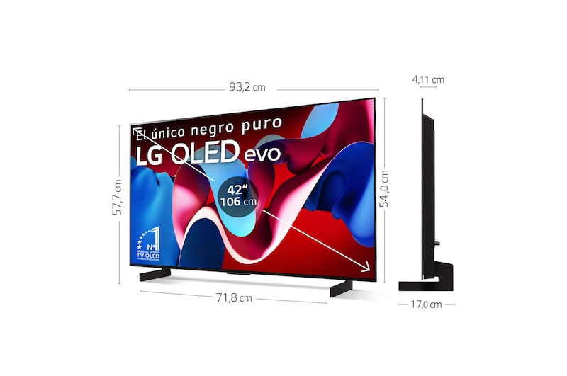 LG 42 pulgadas Smart TV LG OLED evo AI C4 4K 2024, OLED42C44LA