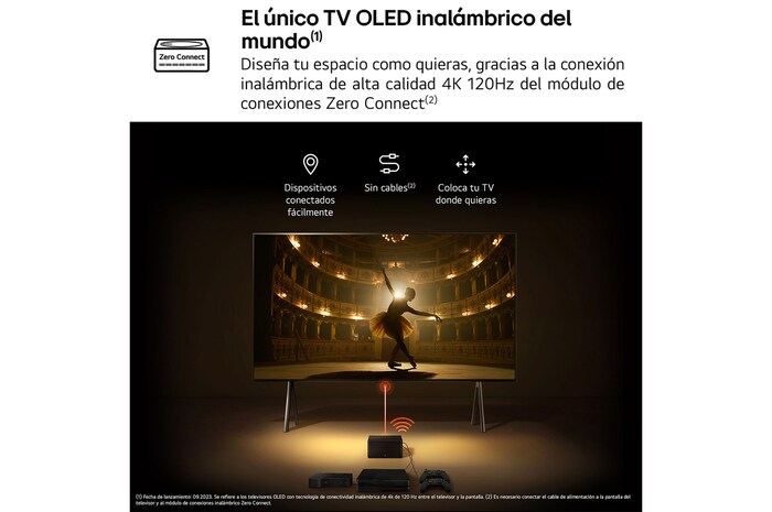 LG Televisor LG SIGNATURE OLED M4 True Wireless de 97 pulgadas con vídeo con transferencia de audio en 4K 120 Hz , OLED97M49LA