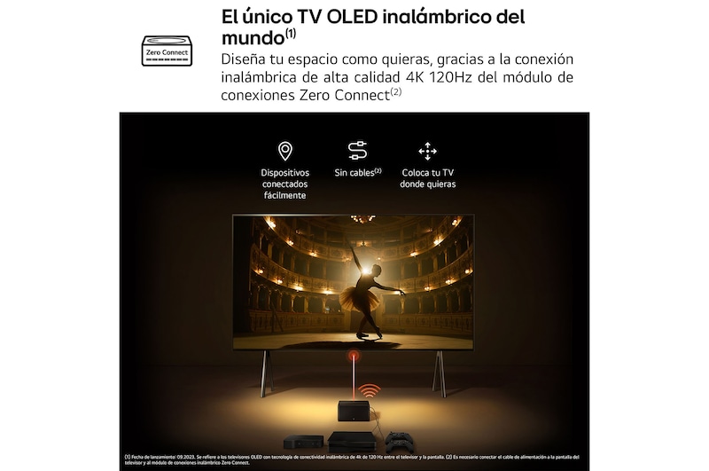 LG Televisor LG SIGNATURE OLED M4 True Wireless de 97 pulgadas con vídeo con transferencia de audio en 4K 120 Hz , OLED97M49LA