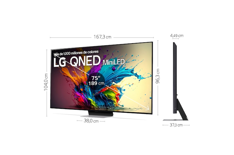 LG 75 pulgadas Smart TV LG QNED MiniLED QNED91 AI 4K 2024, 75QNED91T6A