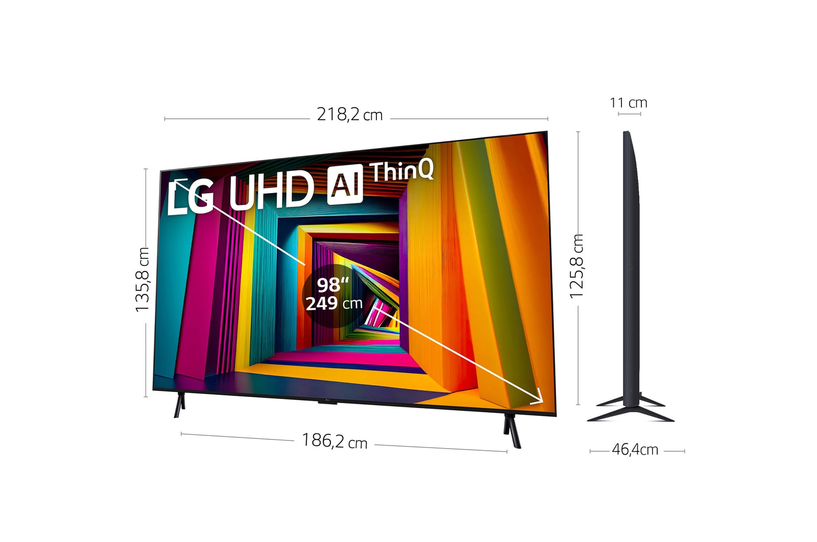 Front view of LG UHD TV, 98UT90