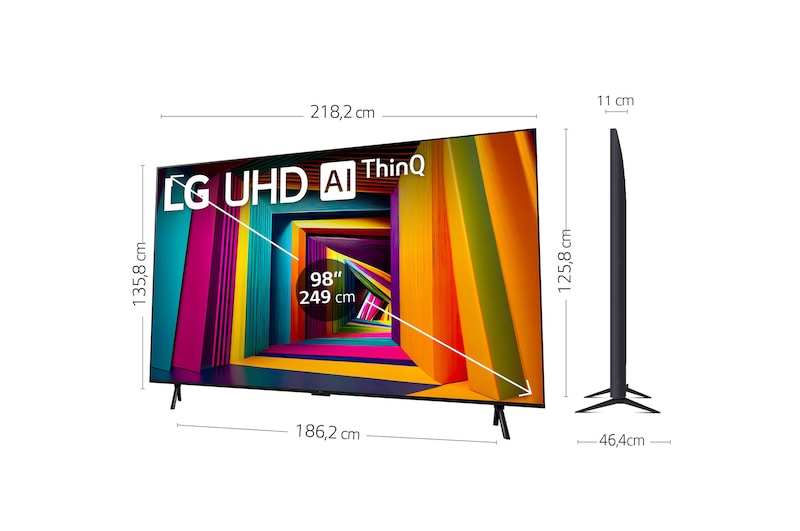 Front view of LG UHD TV, 98UT90
