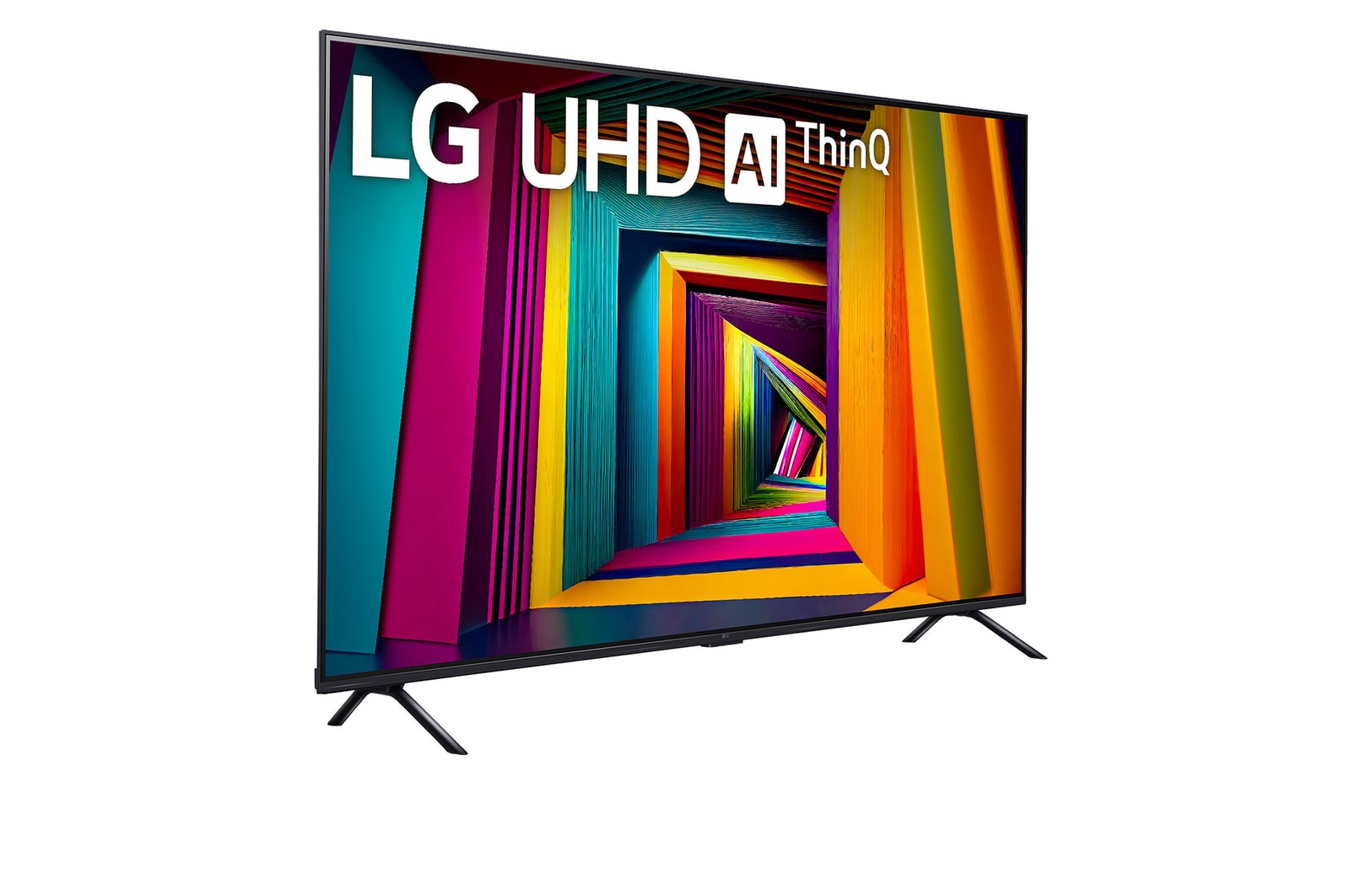 Slightly-angled left-facing side view of LG UHD TV, 98UT90