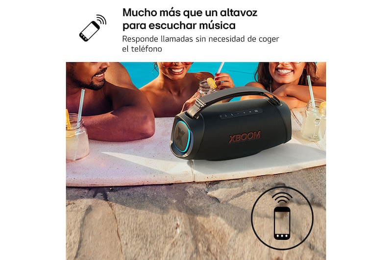 LG xboom XG8T - Altavoz inalámbrico, bluetooth, 60W, hasta 15h batería, resistencia militar, IP67, Negro, XG8T