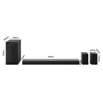 LG Barra de Sonido - LG S70TR, Bluetooth, 500W, 5.1.1 Canales con Subwoofer, altavoces traseros para cine en casa, Dolby Atmos, DTS:X, Negro, S70TR.DESB