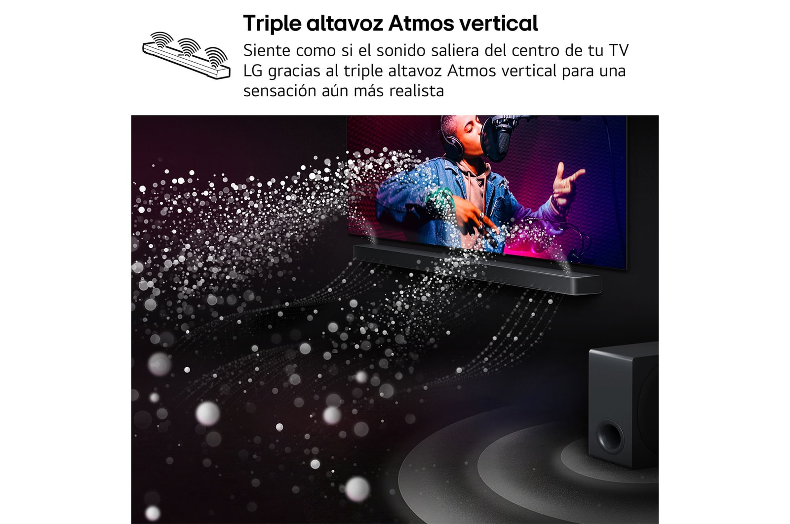 LG Barra de Sonido - LG S70TR, Bluetooth, 500W, 5.1.1 Canales con Subwoofer, altavoces traseros para cine en casa, Dolby Atmos, DTS:X, Negro, S70TR.DESB